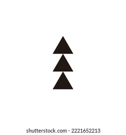 Triangles, pines, tree geometric symbol simple logo vector