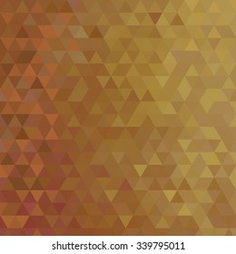 Triangles poligonal background in golden tones.Vector illustration.