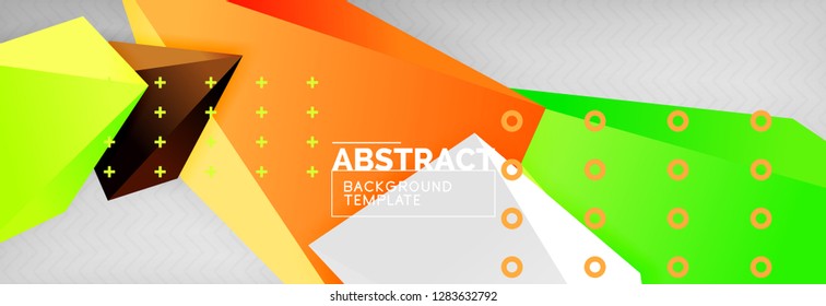 Triangles polygonal background, vector 3d poly template, vector geometric minimal design