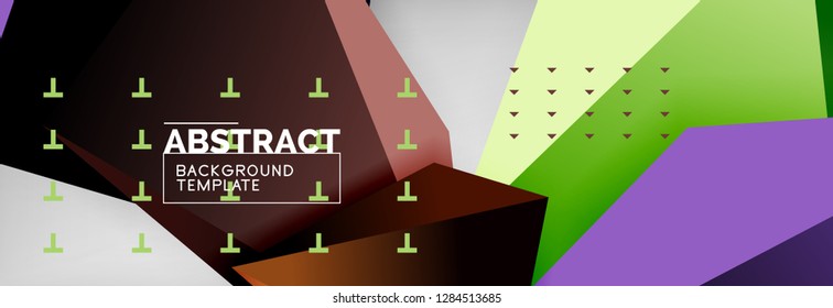 Triangles polygonal background, vector 3d poly template, vector geometric minimal design
