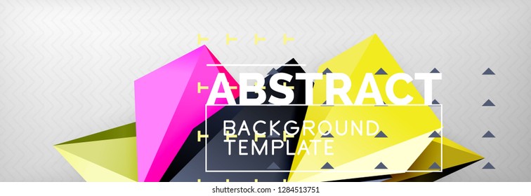 Triangles polygonal background, vector 3d poly template, vector geometric minimal design