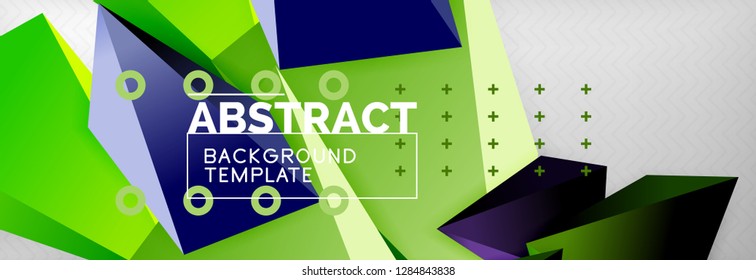 Triangles polygonal background, vector 3d poly template, vector geometric minimal design