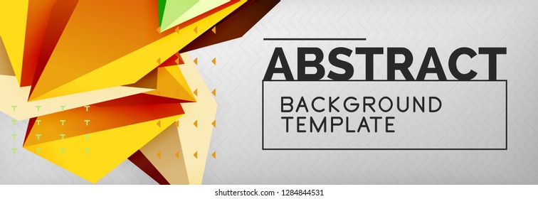 Triangles polygonal background, vector 3d poly template, vector geometric minimal design