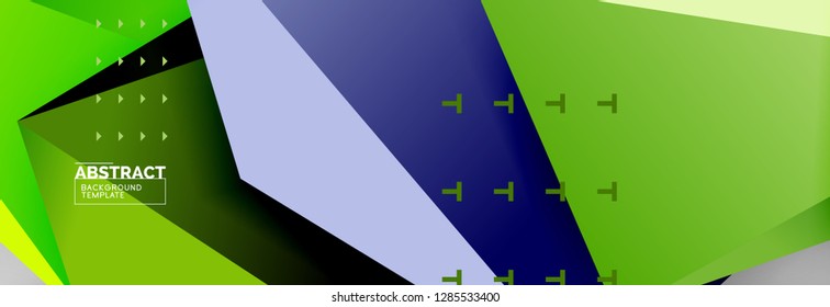 Triangles polygonal background, vector 3d poly template, vector geometric minimal design