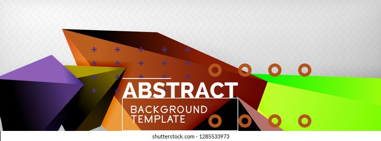 Triangles polygonal background, vector 3d poly template, vector geometric minimal design
