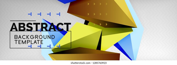 Triangles polygonal background, vector 3d poly template, vector geometric minimal design