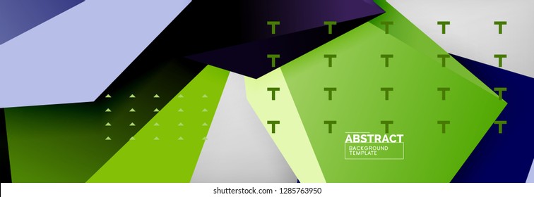 Triangles polygonal background, vector 3d poly template, vector geometric minimal design