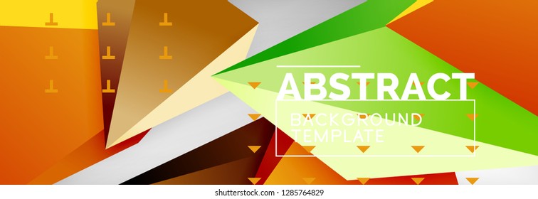 Triangles polygonal background, vector 3d poly template, vector geometric minimal design