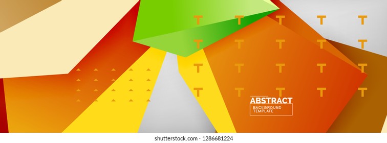 Triangles polygonal background, vector 3d poly template, vector geometric minimal design