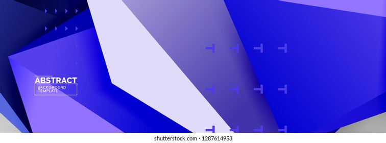 Triangles polygonal background, vector 3d poly template, vector geometric minimal design