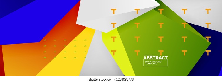 Triangles polygonal background, vector 3d poly template, vector geometric minimal design