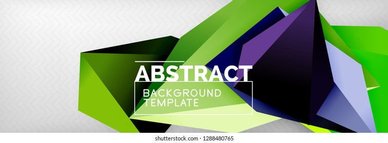 Triangles polygonal background, vector 3d poly template, vector geometric minimal design