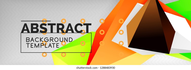 Triangles polygonal background, vector 3d poly template, vector geometric minimal design