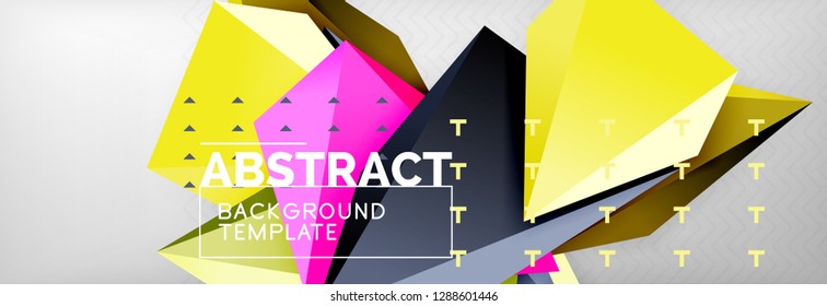 Triangles polygonal background, vector 3d poly template, vector geometric minimal design