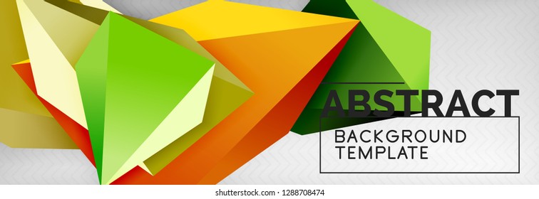 Triangles polygonal background, vector 3d poly template, vector geometric minimal design
