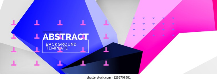 Triangles polygonal background, vector 3d poly template, vector geometric minimal design