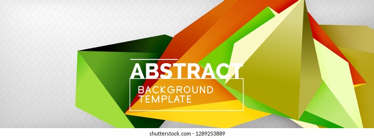 Triangles polygonal background, vector 3d poly template, vector geometric minimal design