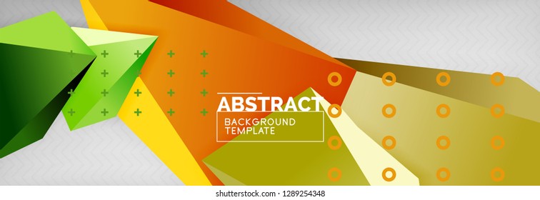 Triangles polygonal background, vector 3d poly template, vector geometric minimal design