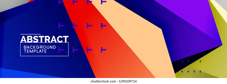 Triangles polygonal background, vector 3d poly template, vector geometric minimal design