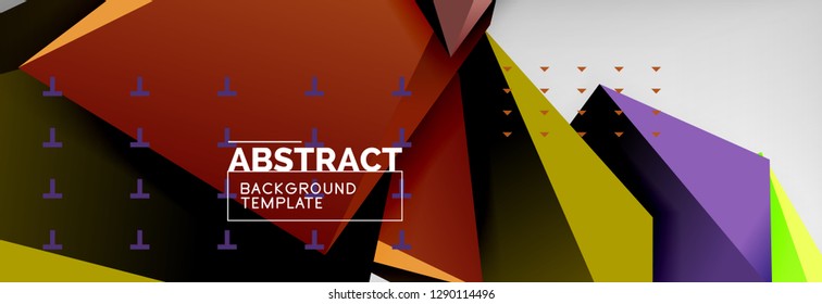 Triângulos de fundo poligonal, vetor 3d modelo poli, vetor geométrico design mínimo