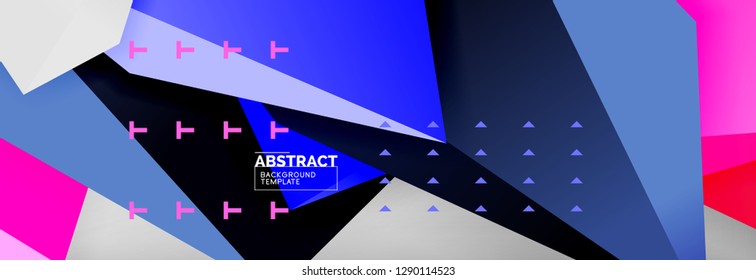 Triangles polygonal background, vector 3d poly template, vector geometric minimal design