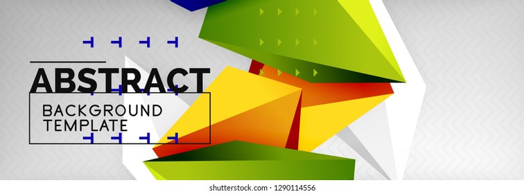 Triangles polygonal background, vector 3d poly template, vector geometric minimal design