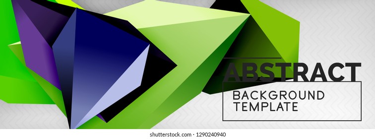 Triangles polygonal background, vector 3d poly template, vector geometric minimal design