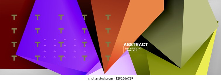 Triangles polygonal background, vector 3d poly template, vector geometric minimal design