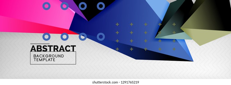 Triangles polygonal background, vector 3d poly template, vector geometric minimal design