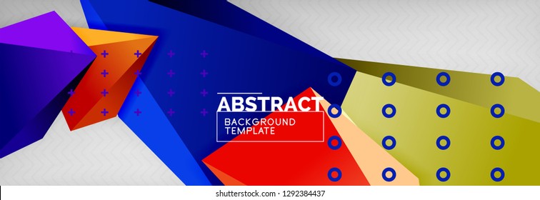 Triangles polygonal background, vector 3d poly template, vector geometric minimal design