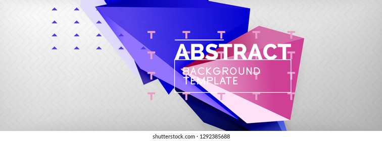 Triangles polygonal background, vector 3d poly template, vector geometric minimal design