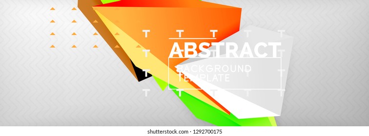 Triangles polygonal background, vector 3d poly template, vector geometric minimal design