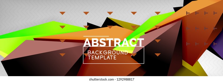 Dreiecke, mehrfarbiger Hintergrund, Vektorgrafik-3D-Poly-Vorlage, Vektorgrafik-minimales Design