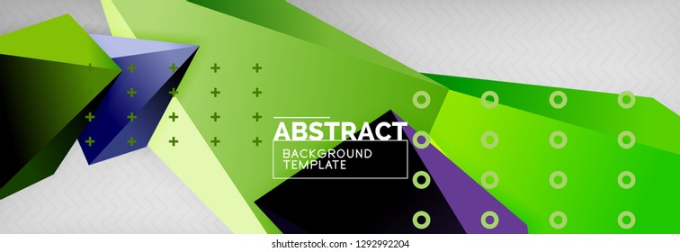 Triangles polygonal background, vector 3d poly template, vector geometric minimal design