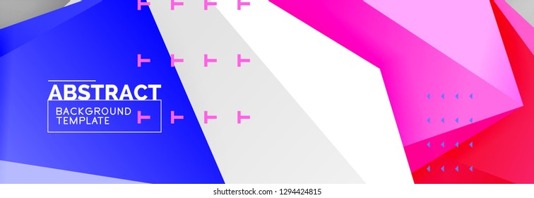 Triangles polygonal background, vector 3d poly template, vector geometric minimal design