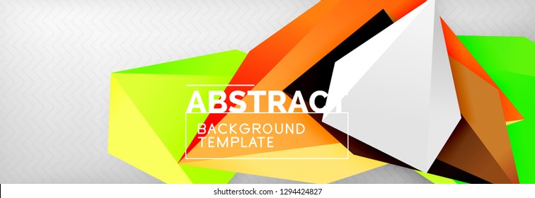 Triangles polygonal background, vector 3d poly template, vector geometric minimal design