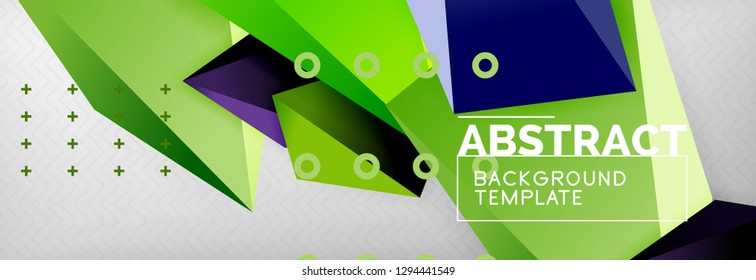 Triangles polygonal background, vector 3d poly template, vector geometric minimal design