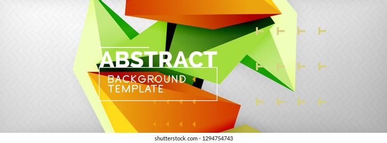 Triangles polygonal background, vector 3d poly template, vector geometric minimal design
