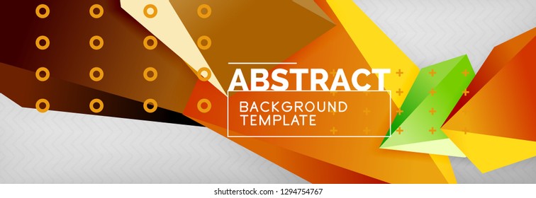 Triangles polygonal background, vector 3d poly template, vector geometric minimal design