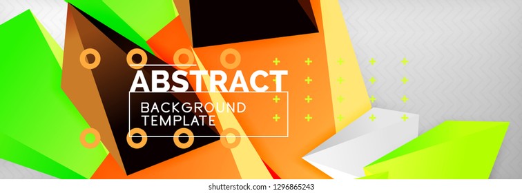 Triangles polygonal background, vector 3d poly template, vector geometric minimal design