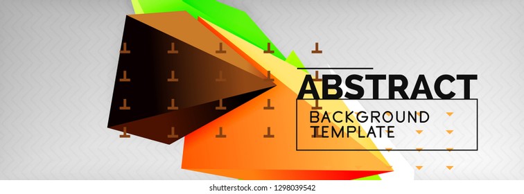 Triangles polygonal background, vector 3d poly template, vector geometric minimal design