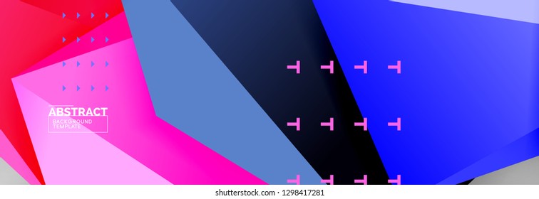 Triangles polygonal background, vector 3d poly template, vector geometric minimal design