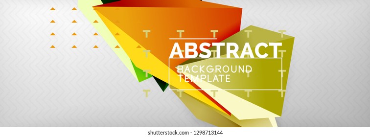 Triangles polygonal background, vector 3d poly template, vector geometric minimal design