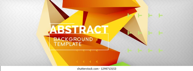 Triangles polygonal background, vector 3d poly template, vector geometric minimal design