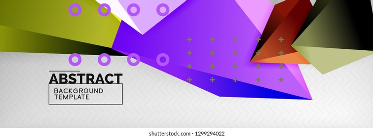 Triangles polygonal background, vector 3d poly template, vector geometric minimal design
