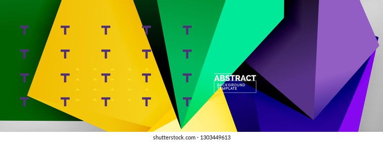 Triangles polygonal background, vector 3d poly template, vector geometric minimal design