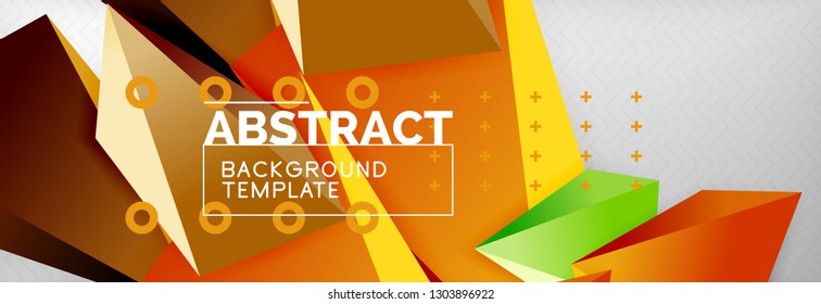 Triangles polygonal background, vector 3d poly template, vector geometric minimal design