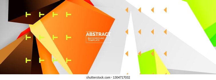 Triangles polygonal background, vector 3d poly template, vector geometric minimal design