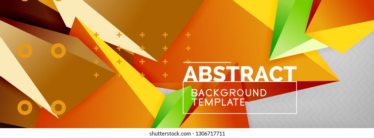 Triangles polygonal background, vector 3d poly template, vector geometric minimal design