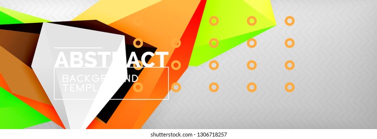 Triangles polygonal background, vector 3d poly template, vector geometric minimal design